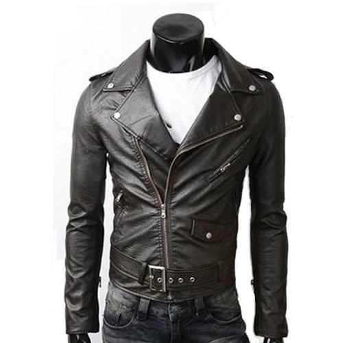 Faux Leather Biker